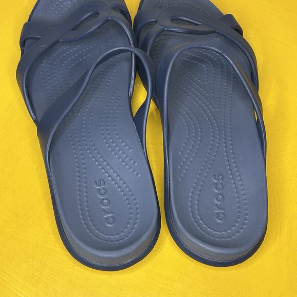 Crocs Meleen Twist Navy Blue Comfort Sandals Slip On Open Toe Slide Women’s 10 - Picture 10 of 15